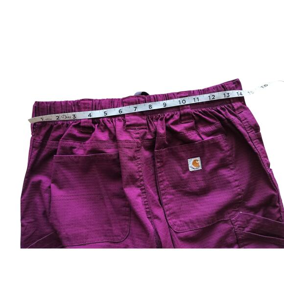 Carhartt Men's Wine Straight Leg Short Fit Multi-Cargo Srub Pants Size S - Picture 11 of 12